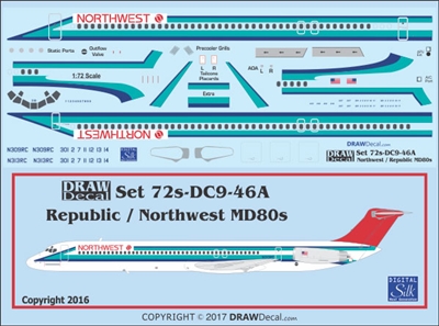 1:72 Northwest Airlines (Repblic hybrid cs) McDD MD-80