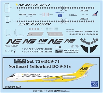 1:72 Northeast ('Yellowbird' cs) Douglas DC-9-30