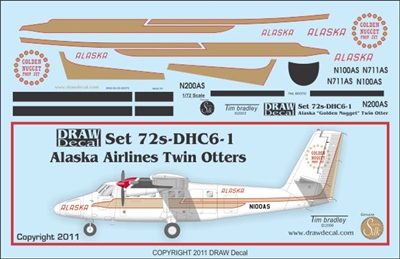 1:72 Alaska Airlines 'Golden Nugget' DHC-6 Twin Otter