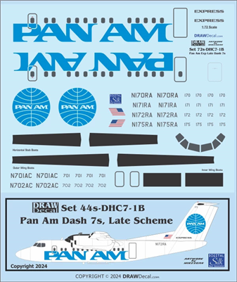 1:72 Pan Am Express (later cs) DHC-7 Dash 7