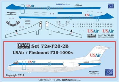 1:72 US Air (Piedmont cs) Fokker F28-1000