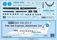 1:72 Pan Am Express Bae 3100 Jetstream 31