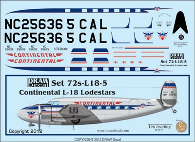 1:72 Continental Airlines Lockheed L-18 Lodestar