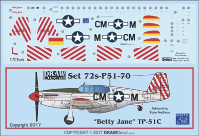 1:72 N.A. TP-51C Mustang "Betty Jane"