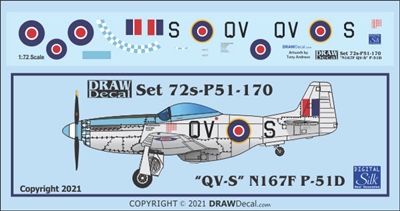 1:72 N.A. P-51D Mustang Royal Air Foirce "QV-S N167F"
