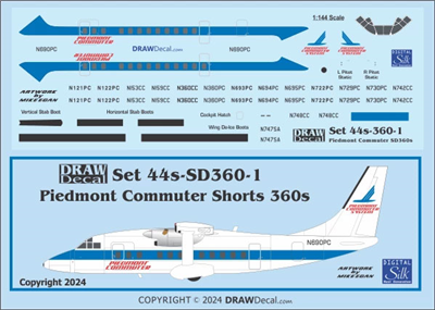 1:72 Piedmont Commuter / CCAir Shorts 360