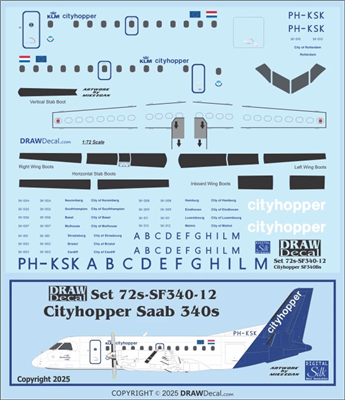 1:72 Cityhopper Saab 340B