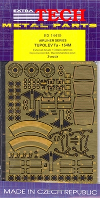 1:144 Etch Brass Details, Tupolev 154M