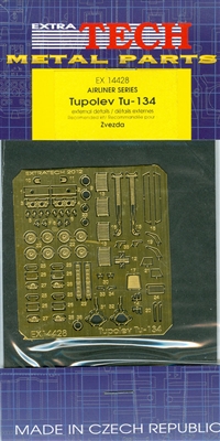 1:144 Etch Brass Details, Tupolev 134 (Zvezda)