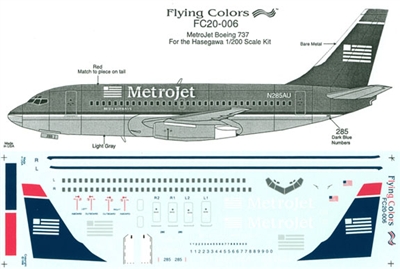 1:200 MetroJet Boeing 737-200