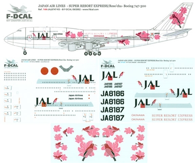 1:144 Japan Airlines 'Reso'cha' (pink) Boeing 747-346