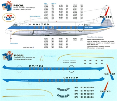 1:144 United Airlines Vickers Viscount 700