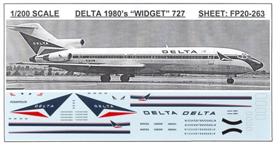 1:200 Delta Airlines 'Widget' B.727-200