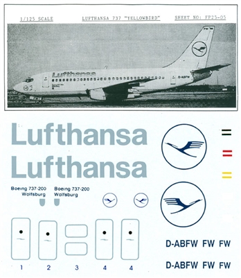 1:125 Lufthansa (Yellowbird) Boeing 737-200