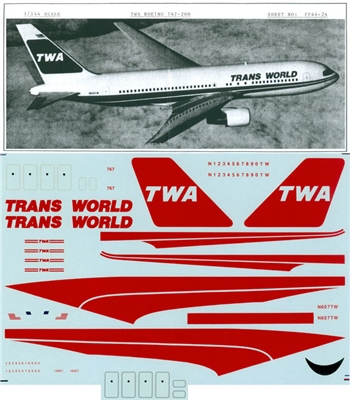 1:144 Trans World Airlines Boeing 767-200