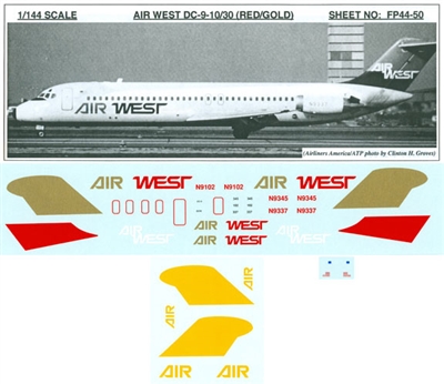 1:144 Air West (Red & Gold) Douglas DC-9-30