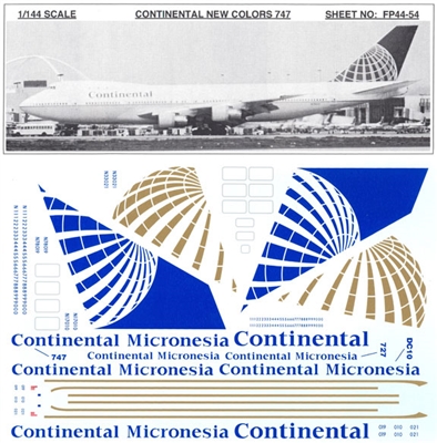 1:144 Continental Airlines Boeing 747-100 / -200B