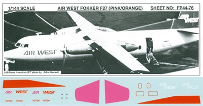 1:144 Air West (pink/red cs) Fokker F.27