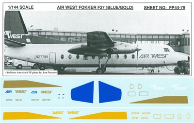 1:144 Air West (blue/gold cs) Fokker F.27