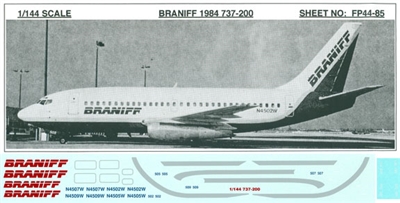 1:144 Braniff 1984 Boeing 737-200