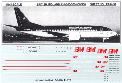 1:144 British Midland Boeing 737-200 / -300 / -400 / -500