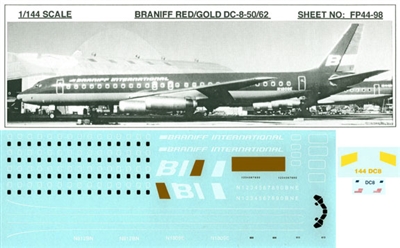 1:144 Braniff International (Flying Colors 'Red/Gold' ) Douglas DC-8-50/62