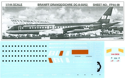1:144 Braniff International (Flying Colors 'Orange/Ochre') Douglas DC-8-50/62