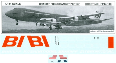 1:144 Braniff International 'Big Orange' Boeing 747-127