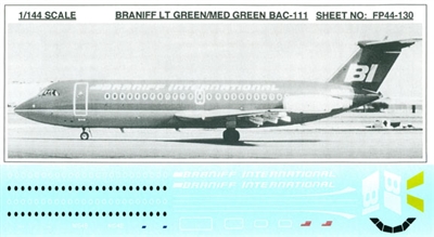 1:144 Braniff 'Flying Colors - Greens' BAC 1-11-200