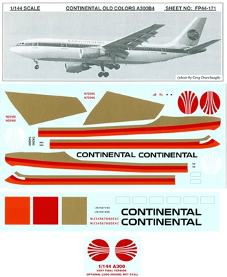 1:144 Continental Airlines Airbus A.300B4