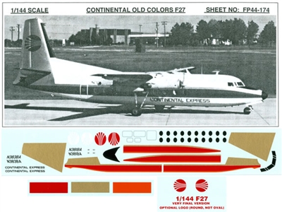 1:144 Continental Airlines Fokker F.27