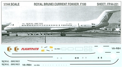 1:144 Royal Brunei Fokker 100