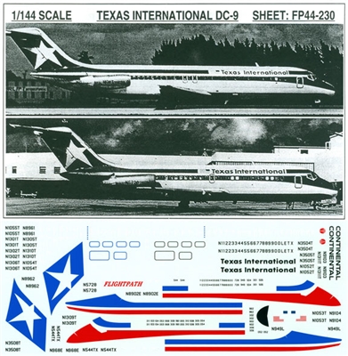1:144 Texas International Douglas DC-9-30 / -10