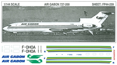 1:144 Air Gabon Boeing 727-200