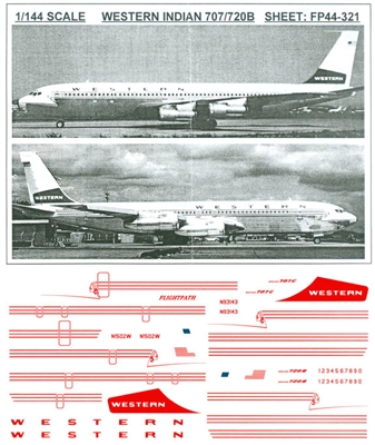1:144 Western Airlines  'Indian' Boeing 707-347C / 720B