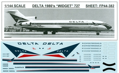 1:144 Delta Airlines ('Widget' cs) Boeing 727-200