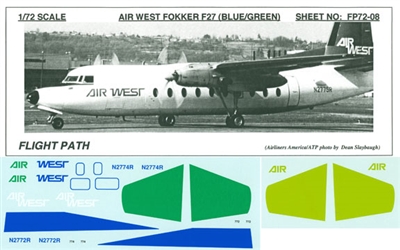 1:72 Air West (blue & green) Fokker F.27 Friendship