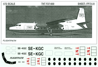 1:72 TNT (early c/s) Fokker F.27