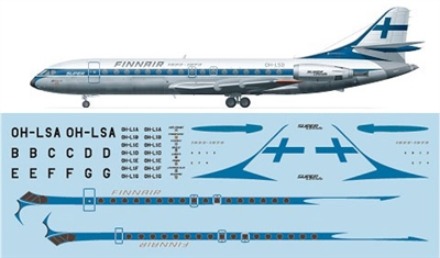1:144 Se.210 Caravelle 10B, Finnair (1960's cs)