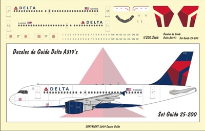 1:200 Delta Airlines (2007 cs) Airbus A.319