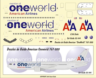1:144 American Airlines 'OneWorld' Boeing 767-300ER