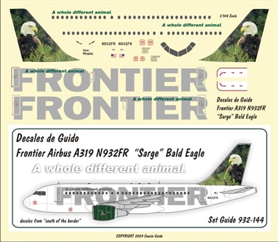 1:144 Frontier Airbus A.319 N932FR 'Sarge the Bald Eagle'