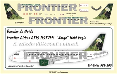 1:200 Frontier Airbus A.319 N932FR 'Sarge the Bald Eagle'