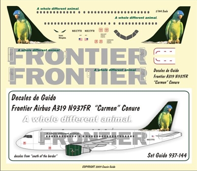 1:200 Frontier Airbus A.319 N937FR 'Carmen' the Conure