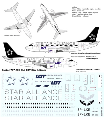 1:144 LOT Polish Star Alliance' Boeing 737-500