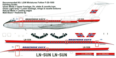 1:144 Braathens SAFE Fokker F.28-1000