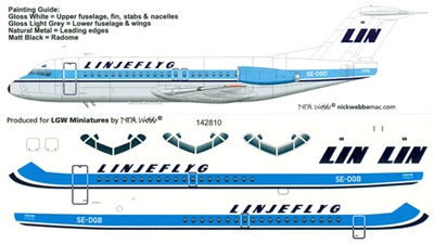 1:144 Linjeflyg Fokker F.28-4000