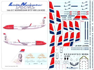 1:144 Norwegian Airlines 'Sonja Henie' Boeing 737-800(W)