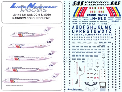 1:144 SAS (rainbow cs) Douglas DC-9-21/30/41, McDD MD80
