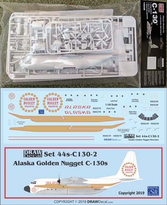 1:144 Minicraft Lockheed C.130A/E/H/J Hercules Kit + DRAW Alaska Airlines decal